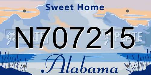 N707215 Alabama License Plate