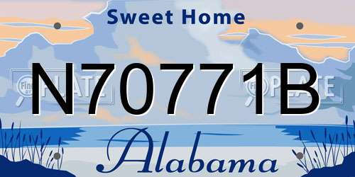 N70771B Alabama License Plate