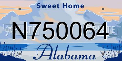 N750064 Alabama License Plate