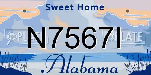 N7567I Alabama License Plate