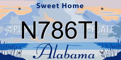 N786TI Alabama License Plate