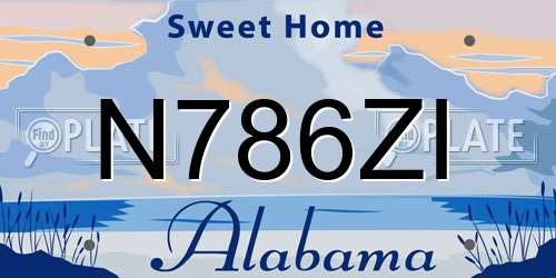 N786ZI Alabama License Plate