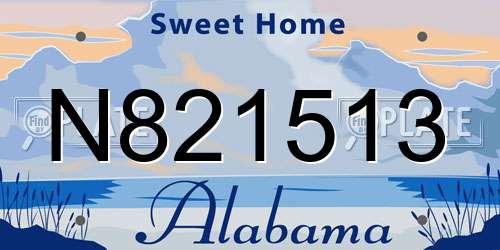 N821513 Alabama License Plate