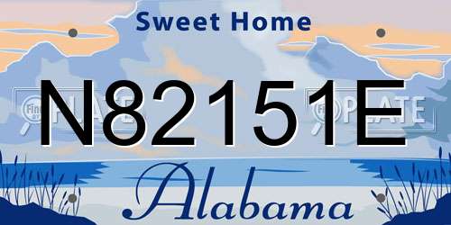 N82151E Alabama License Plate