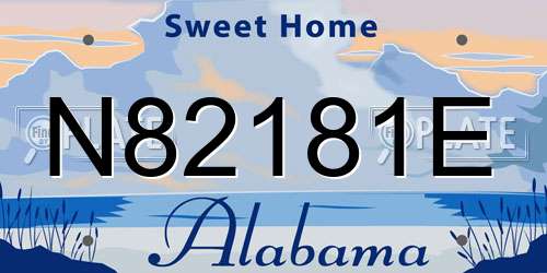 N82181E Alabama License Plate