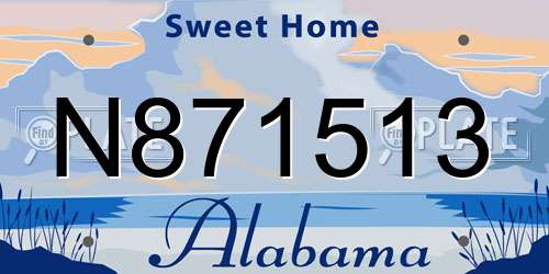 N871513 Alabama License Plate
