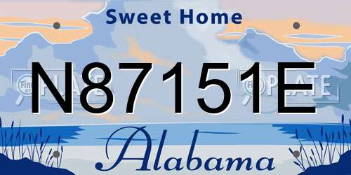 N87151E Alabama License Plate