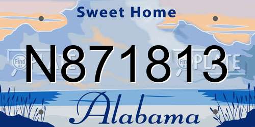 N871813 Alabama License Plate