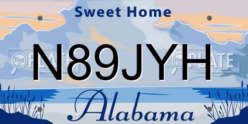 N89JYH Alabama License Plate