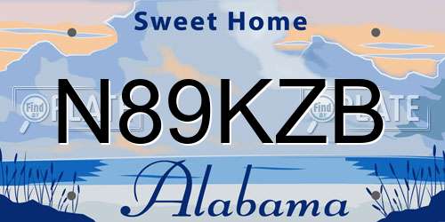 N89KZB Alabama License Plate