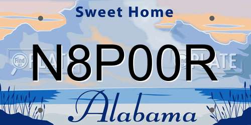 N8P00R Alabama License Plate