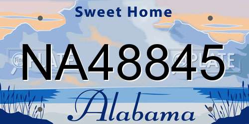 NA48845 Alabama License Plate