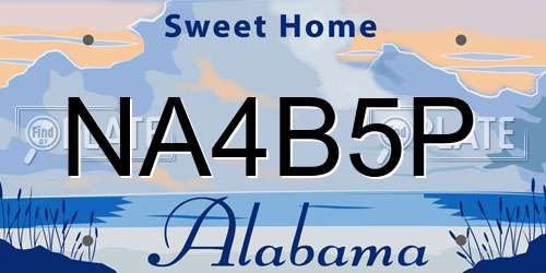 NA4B5P Alabama License Plate