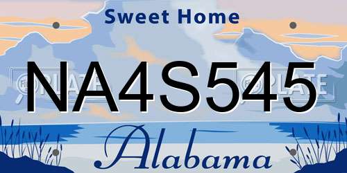 NA4S545 Alabama License Plate