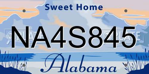 NA4S845 Alabama License Plate