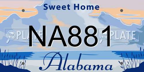 NA881 Alabama License Plate