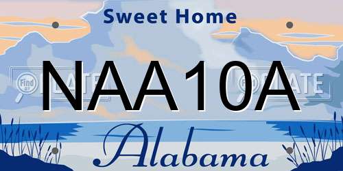 NAA10A Alabama License Plate