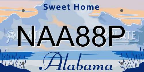 NAA88P Alabama License Plate