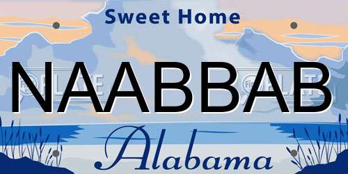 NAABBAB Alabama License Plate