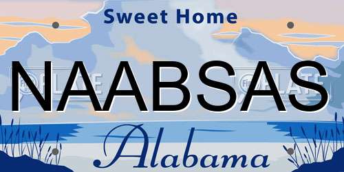 NAABSAS Alabama License Plate