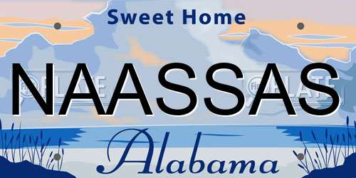NAASSAS Alabama License Plate