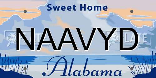 NAAVYD Alabama License Plate