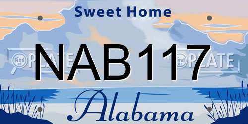 NAB117 Alabama License Plate