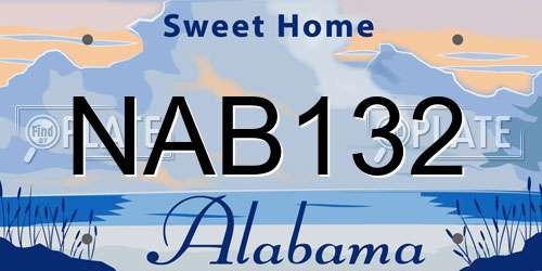 NAB132 Alabama License Plate