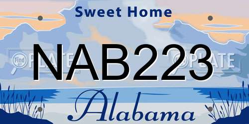 NAB223 Alabama License Plate