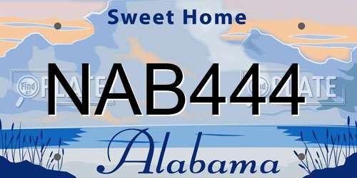 NAB444 Alabama License Plate