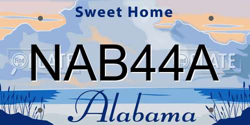 NAB44A Alabama License Plate