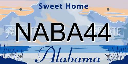 NABA44 Alabama License Plate