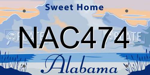 NAC474 Alabama License Plate