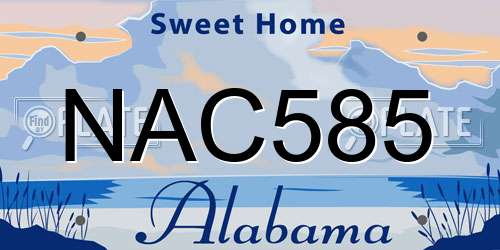 NAC585 Alabama License Plate