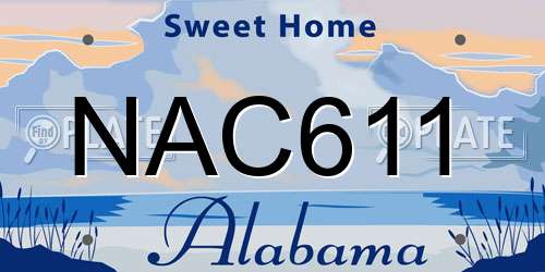 NAC611 Alabama License Plate