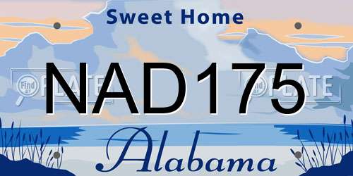 NAD175 Alabama License Plate