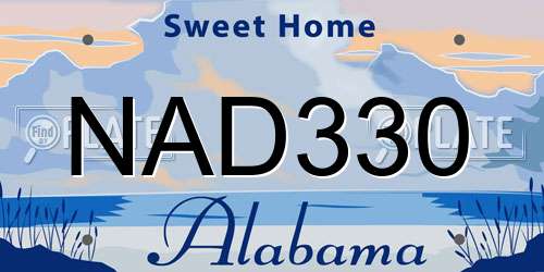 NAD330 Alabama License Plate