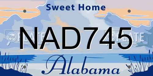 NAD745 Alabama License Plate