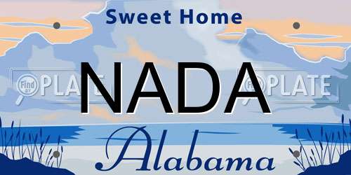 NADA Alabama License Plate