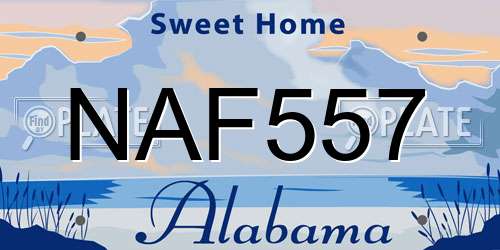 NAF557 Alabama License Plate