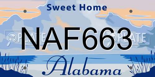 NAF663 Alabama License Plate