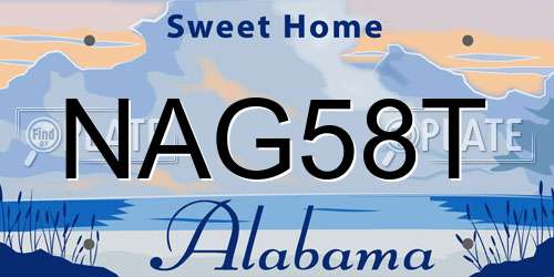 NAG58T Alabama License Plate