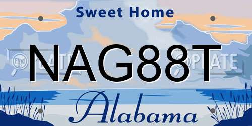 NAG88T Alabama License Plate
