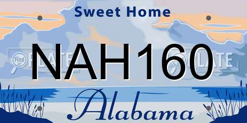 NAH160 Alabama License Plate