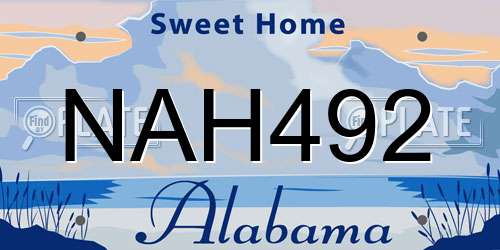 NAH492 Alabama License Plate