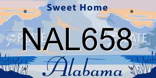 NAL658 Alabama License Plate