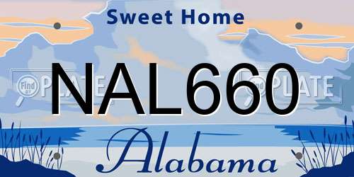 NAL660 Alabama License Plate