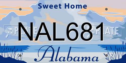 NAL681 Alabama License Plate