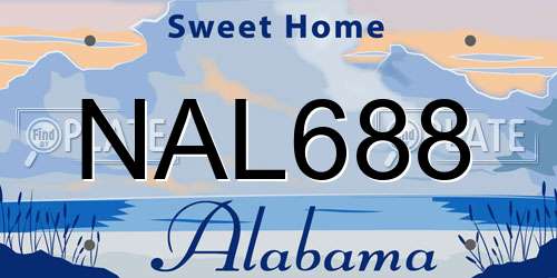 NAL688 Alabama License Plate