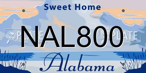 NAL800 Alabama License Plate